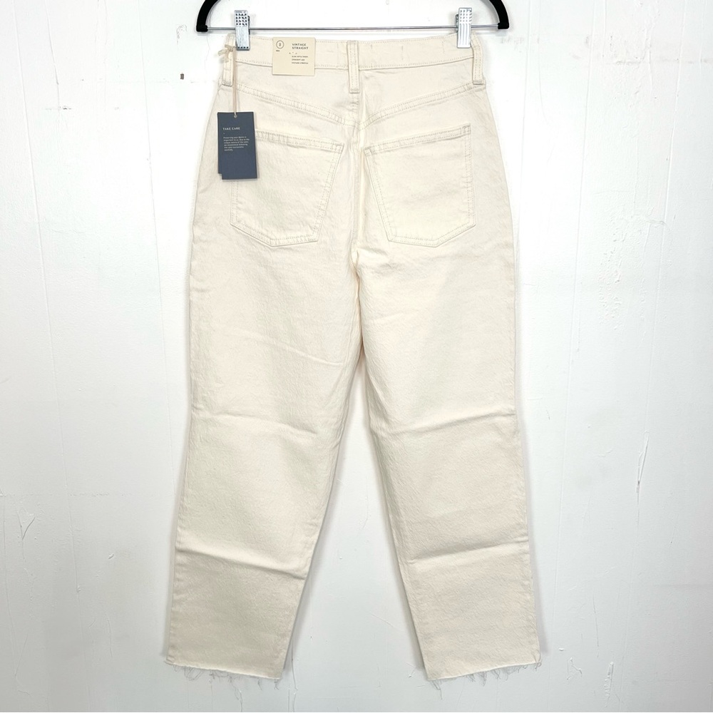 NWT Universal Thread Vintage Straight Jeans Size 2 26 Ecru Off-White Stretch ly - Picture 5 of 6